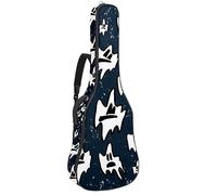 Eslifey Acoustic Guitar Bag Cartoon Halloween Ghosts Pattern Adjustable Shoulder Strap Guitar Case Gig Bag 40 41 42 Inch