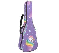 Eslifey Acoustic Guitar Bag Cartoon Ice Cream Unicorn Purple Pattern Adjustable Shoulder Strap Guitar Case Gig Bag 40 41 42 Inch