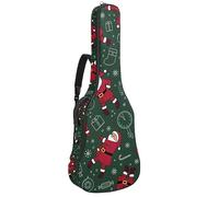 Eslifey Acoustic Guitar Bag Cartoon Santa Claus Dancing Disco Pattern Adjustable Shoulder Strap Guitar Case Gig Bag 40 41 42 Inch