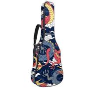 Eslifey Acoustic Guitar Bag Chinese Myths Legends Dragon Red Navy Adjustable Shoulder Strap Guitar Case Gig Bag 40 41 42 Inch