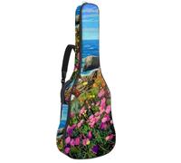 Eslifey Acoustic Guitar Bag Coast Rocks Flowers Adjustable Shoulder Strap Guitar Case Gig Bag 40 41 42 Inch