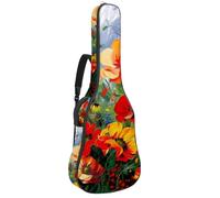 Eslifey Acoustic Guitar Bag Colorful Dancing Flowers Adjustable Shoulder Strap Guitar Case Gig Bag 40 41 42 Inch