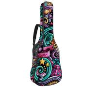 Eslifey Acoustic Guitar Bag Colorful Doodle Cake Candle Candy Birthday Party Adjustable Shoulder Strap Guitar Case Gig Bag 40 41 42 Inch