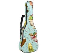Eslifey Acoustic Guitar Bag Colorful Hand Drawn Ice Cream Adjustable Shoulder Strap Guitar Case Gig Bag 40 41 42 Inch