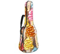 Eslifey Acoustic Guitar Bag Colorful Ice Cream Delicious Yellow Pink Purple Adjustable Shoulder Strap Guitar Case Gig Bag 40 41 42 Inch