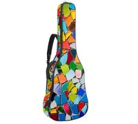 Eslifey Acoustic Guitar Bag Colorful Mosaic Art Pattern Adjustable Shoulder Strap Guitar Case Gig Bag 40 41 42 Inch