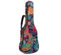 Eslifey Acoustic Guitar Bag Colorful Paisley Ethnic Floral Print Adjustable Shoulder Strap Guitar Case Gig Bag 40 41 42 Inch