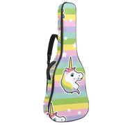 Eslifey Acoustic Guitar Bag Colorful Rainbow Hipster Unicorn Pattern Adjustable Shoulder Strap Guitar Case Gig Bag 40 41 42 Inch