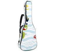 Eslifey Acoustic Guitar Bag Cute Cartoon Ocean Turtle Pirate Adjustable Shoulder Strap Guitar Case Gig Bag 40 41 42 Inch