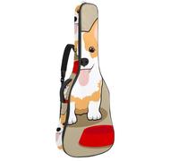 Eslifey Acoustic Guitar Bag Cute Corgi Dog Hungry Bones Adjustable Shoulder Strap Guitar Case Gig Bag 40 41 42 Inch