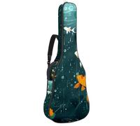 Eslifey Acoustic Guitar Bag Cute Goldfish Lotus Pattern Adjustable Shoulder Strap Guitar Case Gig Bag 40 41 42 Inch