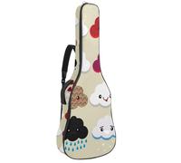 Eslifey Acoustic Guitar Bag Cute Happy Cloud with Rain Drops Adjustable Shoulder Strap Guitar Case Gig Bag 40 41 42 Inch