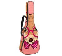 Eslifey Acoustic Guitar Bag Cute Hipster Fox with Glasses Bow Adjustable Shoulder Strap Guitar Case Gig Bag 40 41 42 Inch