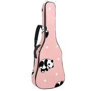 Eslifey Acoustic Guitar Bag Cute Panda Animal and Hearts Pattern Adjustable Shoulder Strap Guitar Case Gig Bag 40 41 42 Inch