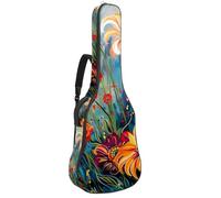Eslifey Acoustic Guitar Bag Dancing Flowers Pattern Adjustable Shoulder Strap Guitar Case Gig Bag 40 41 42 Inch