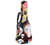 Eslifey Acoustic Guitar Bag Day of The Day Sugar Skull Flower Adjustable Shoulder Strap Guitar Case Gig Bag 40 41 42 Inch