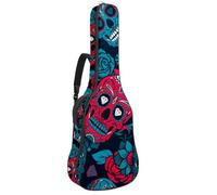 Eslifey Acoustic Guitar Bag Day of The Day Sugar Skull Rose Adjustable Shoulder Strap Guitar Case Gig Bag 40 41 42 Inch