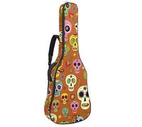 Eslifey Acoustic Guitar Bag Day of The Dead Mexican Sugar Skulls Pattern Adjustable Shoulder Strap Guitar Case Gig Bag 40 41 42 Inch