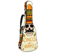 Eslifey Acoustic Guitar Bag Day of The Dead Sugar Skull Adjustable Shoulder Strap Guitar Case Gig Bag 40 41 42 Inch