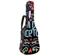 Eslifey Acoustic Guitar Bag Day of The Dead Sugar Skull Bones Adjustable Shoulder Strap Guitar Case Gig Bag 40 41 42 Inch