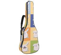 Eslifey Acoustic Guitar Bag Different Rabbit Moods Pattern Adjustable Shoulder Strap Guitar Case Gig Bag 40 41 42 Inch