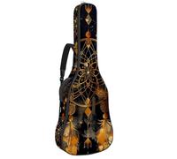 Eslifey Acoustic Guitar Bag Dreamcatcher Golden Silhouette Adjustable Shoulder Strap Guitar Case Gig Bag 40 41 42 Inch