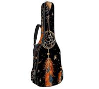 Eslifey Acoustic Guitar Bag Ethnic Dreamcatcher Feathers Pattern Adjustable Shoulder Strap Guitar Case Gig Bag 40 41 42 Inch
