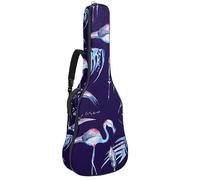 Eslifey Acoustic Guitar Bag Exotic Palm Tree Flowers Flamingo Birds Pattern Adjustable Shoulder Strap Guitar Case Gig Bag 40 41 42 Inch