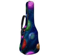 Eslifey Acoustic Guitar Bag Fantastic Space Planets Moons Pattern Adjustable Shoulder Strap Guitar Case Gig Bag 40 41 42 Inch