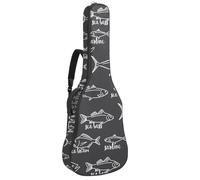 Eslifey Acoustic Guitar Bag Fishes with Names Pattern Adjustable Shoulder Strap Guitar Case Gig Bag 40 41 42 Inch
