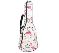 Eslifey Acoustic Guitar Bag Flamingo Bird Palm Tree Pattern Adjustable Shoulder Strap Guitar Case Gig Bag 40 41 42 Inch