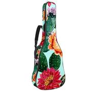 Eslifey Acoustic Guitar Bag Floral Tropical Blooming Cactus Succulents Pineapple Adjustable Shoulder Strap Guitar Case Gig Bag 40 41 42 Inch