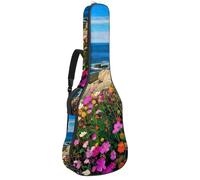Eslifey Acoustic Guitar Bag Flowers Coast Rocks Adjustable Shoulder Strap Guitar Case Gig Bag 40 41 42 Inch