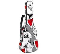 Eslifey Acoustic Guitar Bag French Bulldog Bow Pattern Adjustable Shoulder Strap Guitar Case Gig Bag 40 41 42 Inch