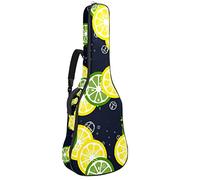 Eslifey Acoustic Guitar Bag Fruity Lemon Lime Ice Cubes Mint Leaves Pattern Adjustable Shoulder Strap Guitar Case Gig Bag 40 41 42 Inch
