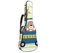 Eslifey Acoustic Guitar Bag Funny Cartoon Animal Bear Deer Tourism Adjustable Shoulder Strap Guitar Case Gig Bag 40 41 42 Inch
