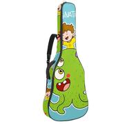 Eslifey Acoustic Guitar Bag Funny Cartoon Kids with Monster Stars Adjustable Shoulder Strap Guitar Case Gig Bag 40 41 42 Inch
