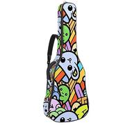 Eslifey Acoustic Guitar Bag Funny Coloring Monsters Rainbow Pattern Adjustable Shoulder Strap Guitar Case Gig Bag 40 41 42 Inch