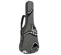 Eslifey Acoustic Guitar Bag Funny Sketchy Fossil Dinosaurs Cartoon Dino Pattern Adjustable Shoulder Strap Guitar Case Gig Bag 40 41 42 Inch