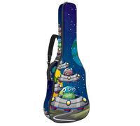 Eslifey Acoustic Guitar Bag Funny Spaceship Earth Monster Astronaur Design Adjustable Shoulder Strap Guitar Case Gig Bag 40 41 42 Inch