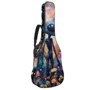 Eslifey Acoustic Guitar Bag Galaxy Alien Colorful Flowers Adjustable Shoulder Strap Guitar Case Gig Bag 40 41 42 Inch