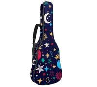 Eslifey Acoustic Guitar Bag Galaxy Colorful Moon Stars Pattern Adjustable Shoulder Strap Guitar Case Gig Bag 40 41 42 Inch
