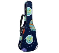 Eslifey Acoustic Guitar Bag Galaxy Space Solar Earth Mars Adjustable Shoulder Strap Guitar Case Gig Bag 40 41 42 Inch