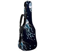 Eslifey Acoustic Guitar Bag Glowing Jellyfish Sea Life Pattern Adjustable Shoulder Strap Guitar Case Gig Bag 40 41 42 Inch