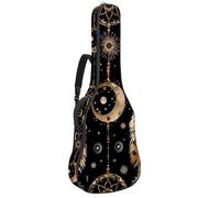 Eslifey Acoustic Guitar Bag Golden Dreamcatcher Feathers Pattern Adjustable Shoulder Strap Guitar Case Gig Bag 40 41 42 Inch