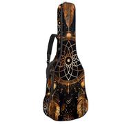 Eslifey Acoustic Guitar Bag Golden Dreamcatcher Pattern Adjustable Shoulder Strap Guitar Case Gig Bag 40 41 42 Inch