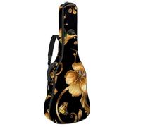 Eslifey Acoustic Guitar Bag Golden Hummingbirds Flower Butterfly Pattern Adjustable Shoulder Strap Guitar Case Gig Bag 40 41 42 Inch
