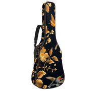 Eslifey Acoustic Guitar Bag Golden Hummingbirds Flower Pattern Adjustable Shoulder Strap Guitar Case Gig Bag 40 41 42 Inch