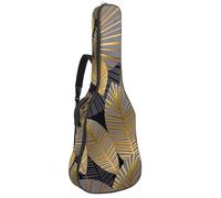 Eslifey Acoustic Guitar Bag Golden Tropical Leaf Adjustable Shoulder Strap Guitar Case Gig Bag 40 41 42 Inch