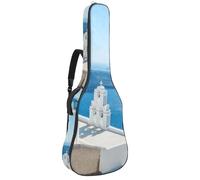 Eslifey Acoustic Guitar Bag Greek Santorini Adjustable Shoulder Strap Guitar Case Gig Bag 40 41 42 Inch